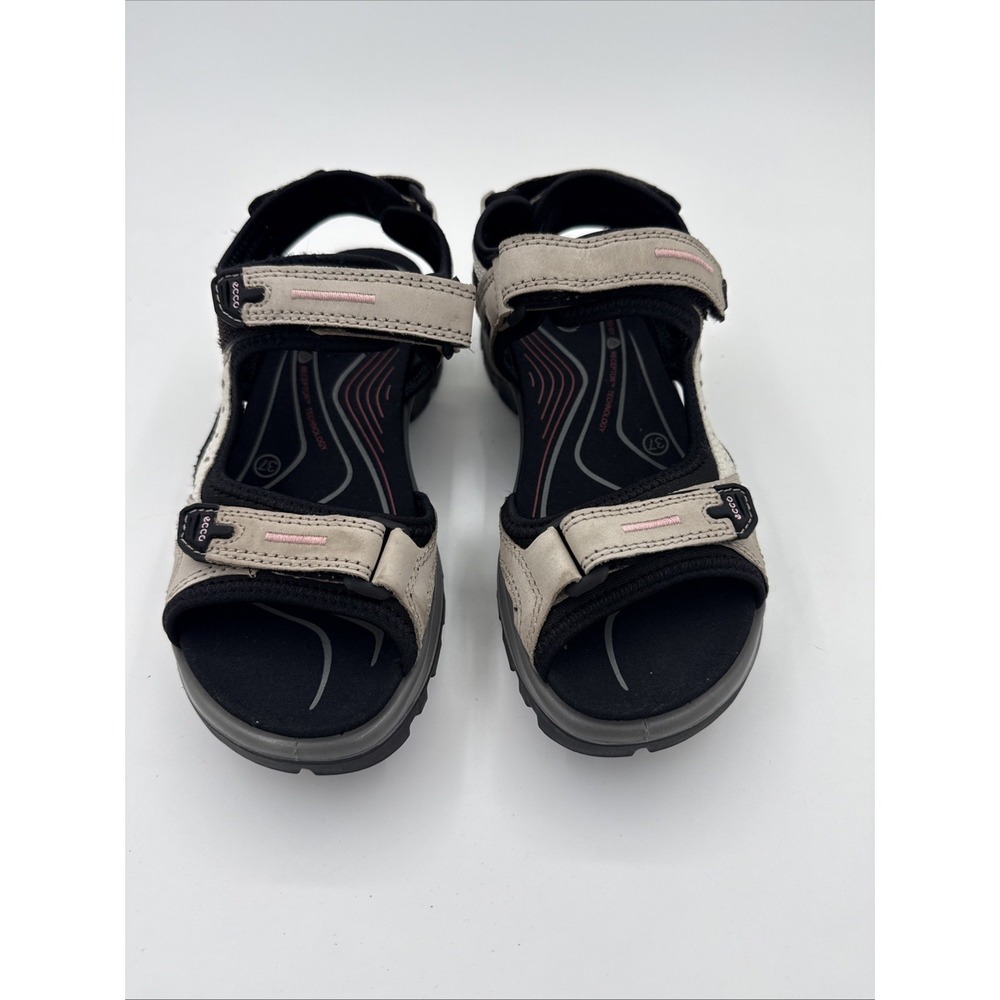 ECCO Sandals Womens EU 37 US 6-6.5 Yucatan Beige Black Walking Outdoor Offroad